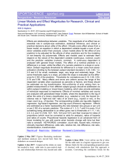 Linear Models and Effect Magnitudes for Research, Clinical and