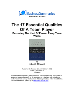 The 17 Essential Qualities Of A Team Player