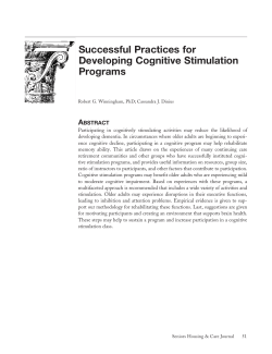 Successful Practices for Developing Cognitive Stimulation Programs