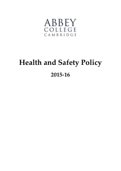Health and Safety Policy 2015-16 Health and Safety Policy 2015