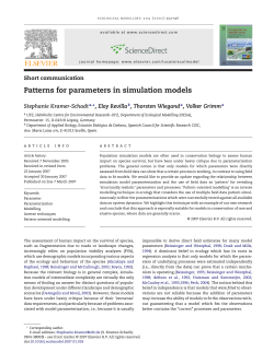 Patterns for parameters in simulation models