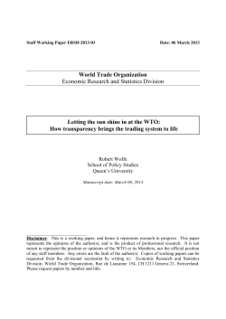 How transparency brings - World Trade Organization