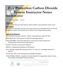 Fire Protection Carbon Dioxide System Instructor Notes