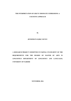The Interpretation of Gikuyu Idiomatic Expressions: a Cognitive