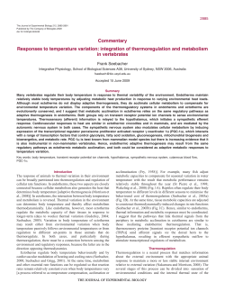 Responses to temperature variation: integration of thermoregulation