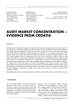 AUDIT MARKET CONCENTRATION &ndash; EVIDENCE FROM CROATIA