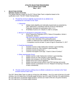ATHLETE SELECTION PROCEDURES 2017 ILLINOIS STATE
