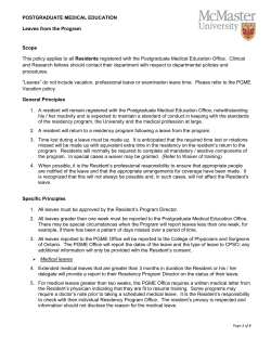 POSTGRADUATE MEDICAL EDUCATION Leaves from the Program