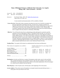 Dept. of Biological Sciences, California State University, Los Angeles