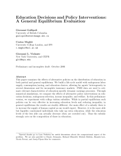 Education Decisions and Policy Interventions: A General