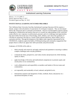 Institutional Learning Outcomes