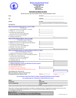 Net Profit Tax Return for 2015
