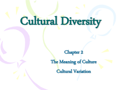 Cultural Diversity - Oakland Schools Moodle