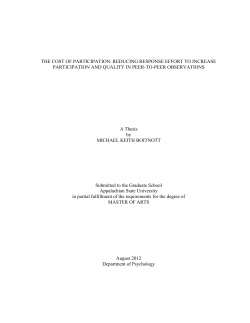 THE COST OF PARTICIPATION: REDUCING RESPONSE EFFORT