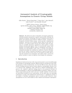 Automated Analysis of Cryptographic Assumptions in Generic Group