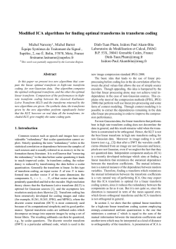 Modified ICA Algorithms for Finding Optimal Transforms in