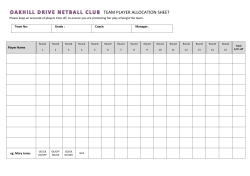 Team Player Allocation Template