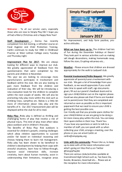 January 2017 Newsletter