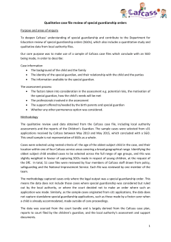 Qualitative case file review of special guardianship orders