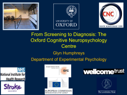 The Oxford Cognitive Neuropsychology Centre