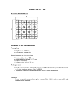 Assembly Types 0, 1, 2, and 3 - Estimated Grid Spacer Dimensions