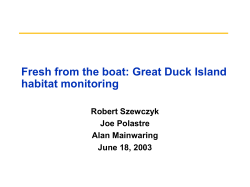 Fresh from the boat: Great Duck Island habitat monitoring