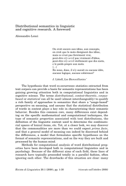 Distributional semantics in linguistic and