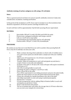Antibody staining of surface antigens on cells using a 96 well plate