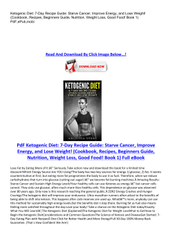 PdF Ketogenic Diet: 7-Day Recipe Guide: Starve