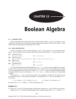 Boolean Algebra - Jean Eduardo Sebold