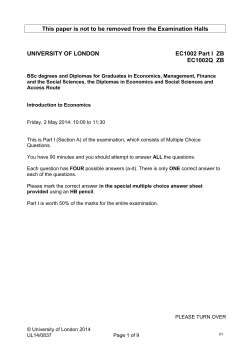 This paper is not to be removed from the Examination Halls