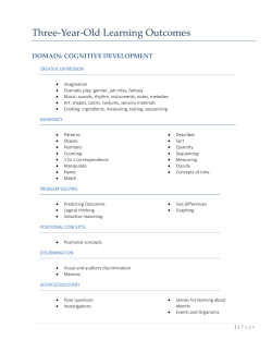 Three-Year-Old Learning Outcomes