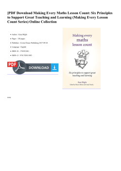 PDF Making Every Maths Lesson Count