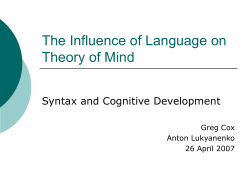 The Influence of Language on Theory of Mind
