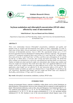 Soybean nodulation and chlorophyll concentration (SPAD value