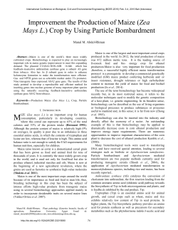 Improvement the Production of Maize (Zea Mays L.) Crop by Using