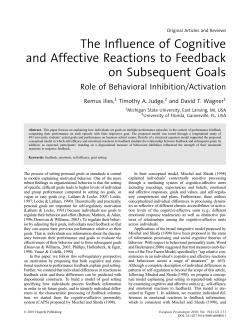 The Influence of Cognitive and Affective