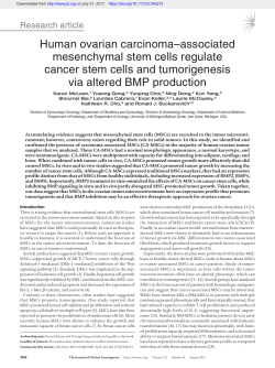 Human ovarian carcinoma&ndash;associated mesenchymal stem cells
