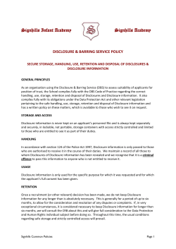 CRB - Procedures - Signhills Academy