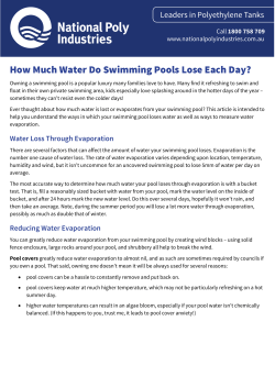 How Much Water Do Swimming Pools Lose Each Day?