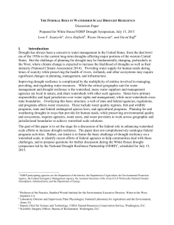 The Federal Role in Watershed Scale Drought
