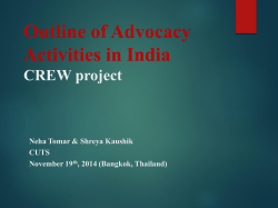 Outline of Advocacy Activities in India CREW project