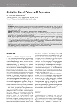 Attribution Style of Patients with Depression