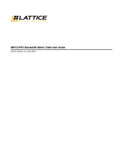 UG110 - MIPI D-PHY Bandwidth Matrix Table User Guide