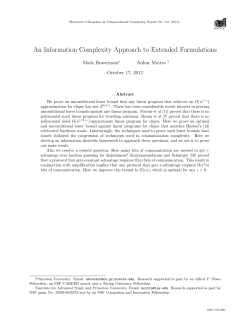 An Information Complexity Approach to Extended Formulations