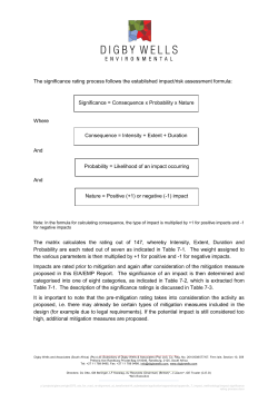 The significance rating process follows the established impact/risk