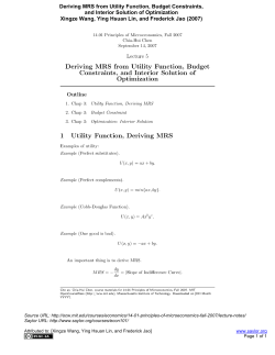 Deriving MRS from Utility Function, Budget Constraints, and Interior