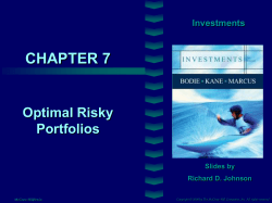 1 2 = Variance of Security 1 2 2 = Variance of Security 2 Cov(r 1 r 2 )