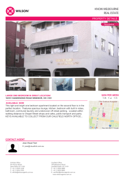 LARGE ONE BEDROOM IN GREAT LOCATION! | Wilson Agents