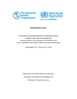 Provisional recommendations for blood services in light of the Zika